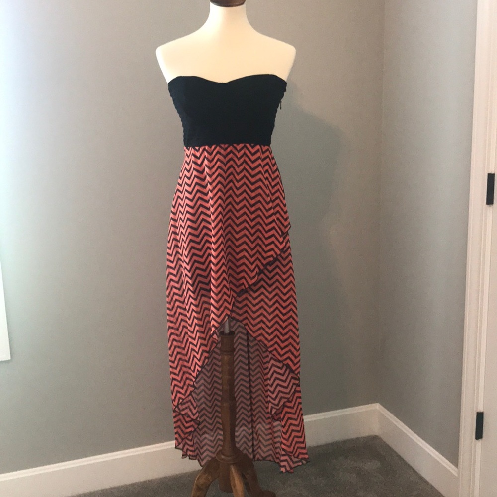 Strapless High-Low Dress